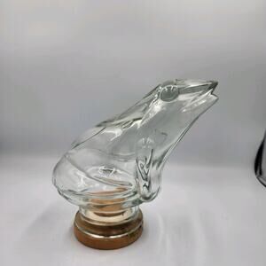 Vintage Argentine glass candy‎ container frog shape 5.11''